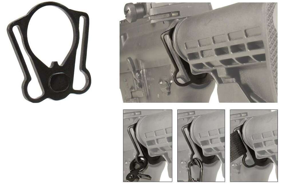 Grips Pads Stocks Leapers Inc.   UTG Ready Series UTG M4/15 COLLAPSIBLE STOCK REC PLATE DOUBLE SLING ATTACHMENT